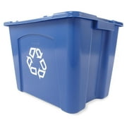 Rubbermaid Commercial Products FG571473BLUE Stackable Recycling Bin, 14 Gallon, Blue