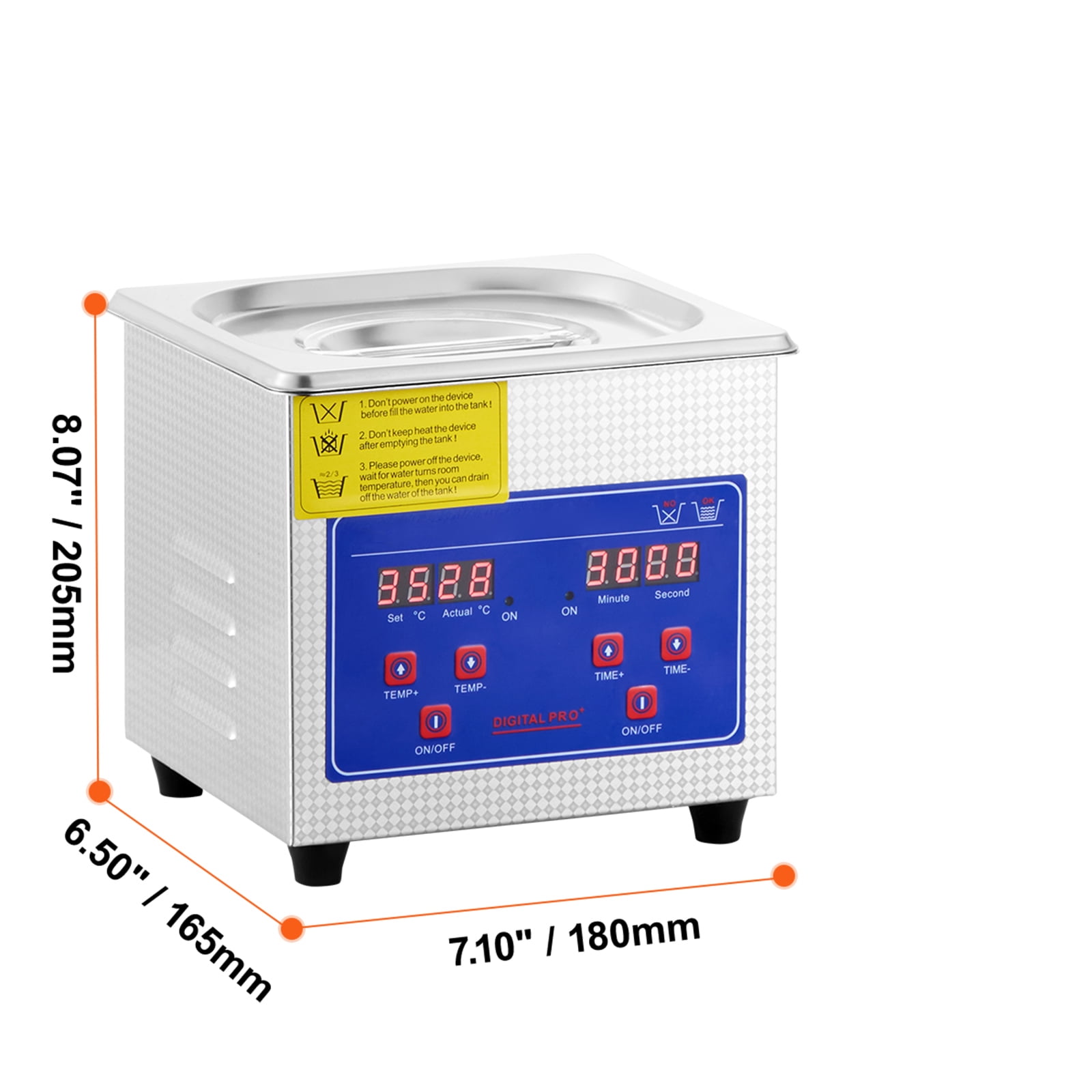 KFFKFF Ultrasonic Cleaning Machine 1.3L Professional Cleaner with Digital Timer & Heater 40kHz 110V,FCC/CE/RoHS Certified for Jewelry Watch Ring Coin Eyeglasses Small Parts Cleaning