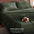 thumbnail image 5 of U by Bedsure Stay Put King Sheet Sets, 4 Piece 18" Deep Pockets Non-Slip Polyester Microfiber Bed Sheets, Olive Green, 5 of 10