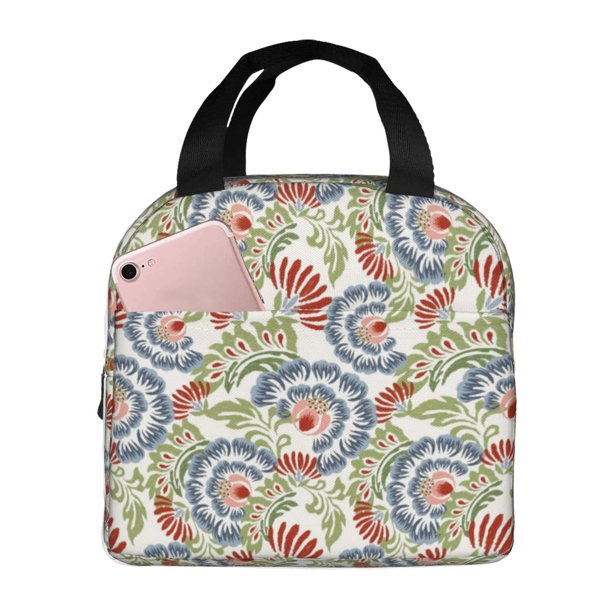 Easygdp Paisley Floral 5 Bolsa Térmica Premium - Tela Oxford Impermeable, Gran Capacidad, Bolsillo Frontal, Unisex para Trabajo, Escuela, Actividades al Aire Libre y Picnics