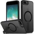 thumbnail image 1 of wonima11 for iPhone 8 Plus Case, for iPhone 7 Plus Case, Built-in Kickstand Magnetic [Compatible with Magsafe] Translucent Protective Shockproof Phone Cover for iPhone 8 Plus/7 Plus 5.5 inch (Black), 1 of 1