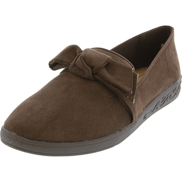 ladies dark brown flat shoes