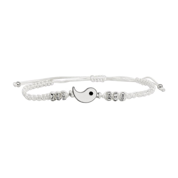 CAIROYAR Juego de pulseras para parejas, pulseras para mejores amigos para 2, pulsera de cordón ajustable Yin Yang a juego, símbolo de amor para la relación, novio, novia, regalo de San Valentín