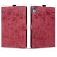 thumbnail image 2 of Case for iPad (A16) 11th Gen 2025/ iPad 10th Gen 10.9 inch 2022 with Stand, Card Slot, Auto Wake/Sleep, Embossed Cat PU Leather Cover, Red, 2 of 7