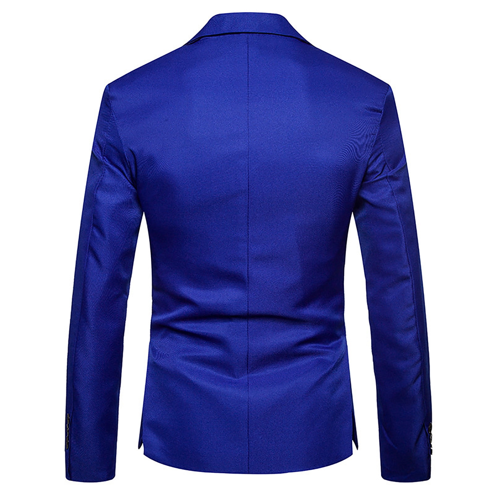 Men's 1 Button Business Dress Blazers Solid Slim Casual Long