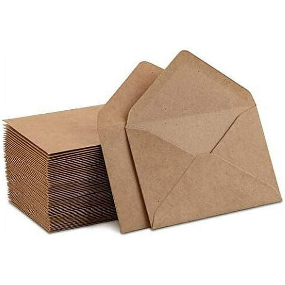 Kraft Mini Envelopes Brown Kraft Envelopes for Gift Cards and Business Cards (4" x 2.75" 200 Pack)