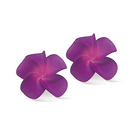 Plumeria Foam - Hawaii Hair Clip Foam Set Of 2 Flowers Plumeria Purple