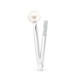 thumbnail image 4 of ANGARA Freshwater Cultured Pearl Dual Shank Ring with Diamonds in 14K White Gold for Women | June Birthstone, Birthday, Anniversary, Jewelry Gift for Women | Pearl Ring, 4 of 10