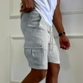 thumbnail image 2 of Men's Shorts Cargo Slim Drawstring Thin Summer Trend Casual Short Pants for Men Orange, 2 of 9