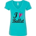 thumbnail image 3 of Inktastic I Heart Ballet Dance Ballerina Women's V-Neck T-Shirt, 3 of 5