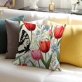 thumbnail image 7 of Pioneer Flower And Butterfly Pillow Covers,Pioneer Flower And Butterfly Throw Pillow Covers 18"×18" ,Living Room Sofa Couch Pillow Covers,Decorative Pillow Covers, 7 of 7
