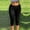 Black, variant on Asgosdo Women's Capris Pants High Waisted Solid Color Side Slit Slim Fit Stretchy Casual Yoga Trousers