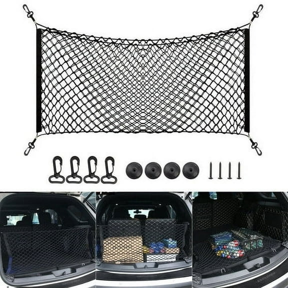 FZPJJNB Rear Trunk Envelope Vertical Style Mesh,Cargo Net Stretchable Cargo Net for SUVs,Trucks and Car Exterior Accessories,N10