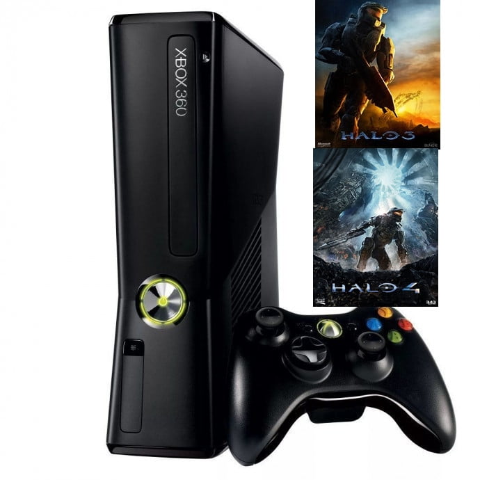 Refurbished Microsoft Xbox 360 4gb Console Halo 3 and Halo 4 Bundle