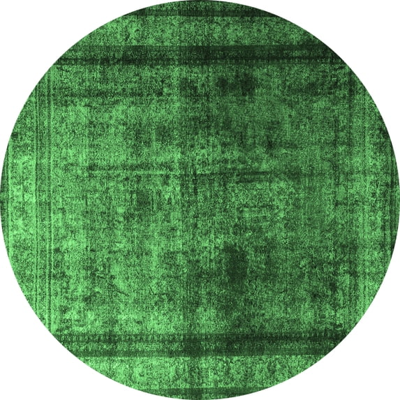 Ahgly Company Indoor Round Persian Emerald Green Traditional Area Rugs, 8' Round