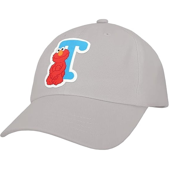 Sesame Street Elmo & Abby Kids Toddler Cap with Initial, Toddler Boys Hat, Youth Girl Baseball Cap, Cute Toddler Baseball Cap
