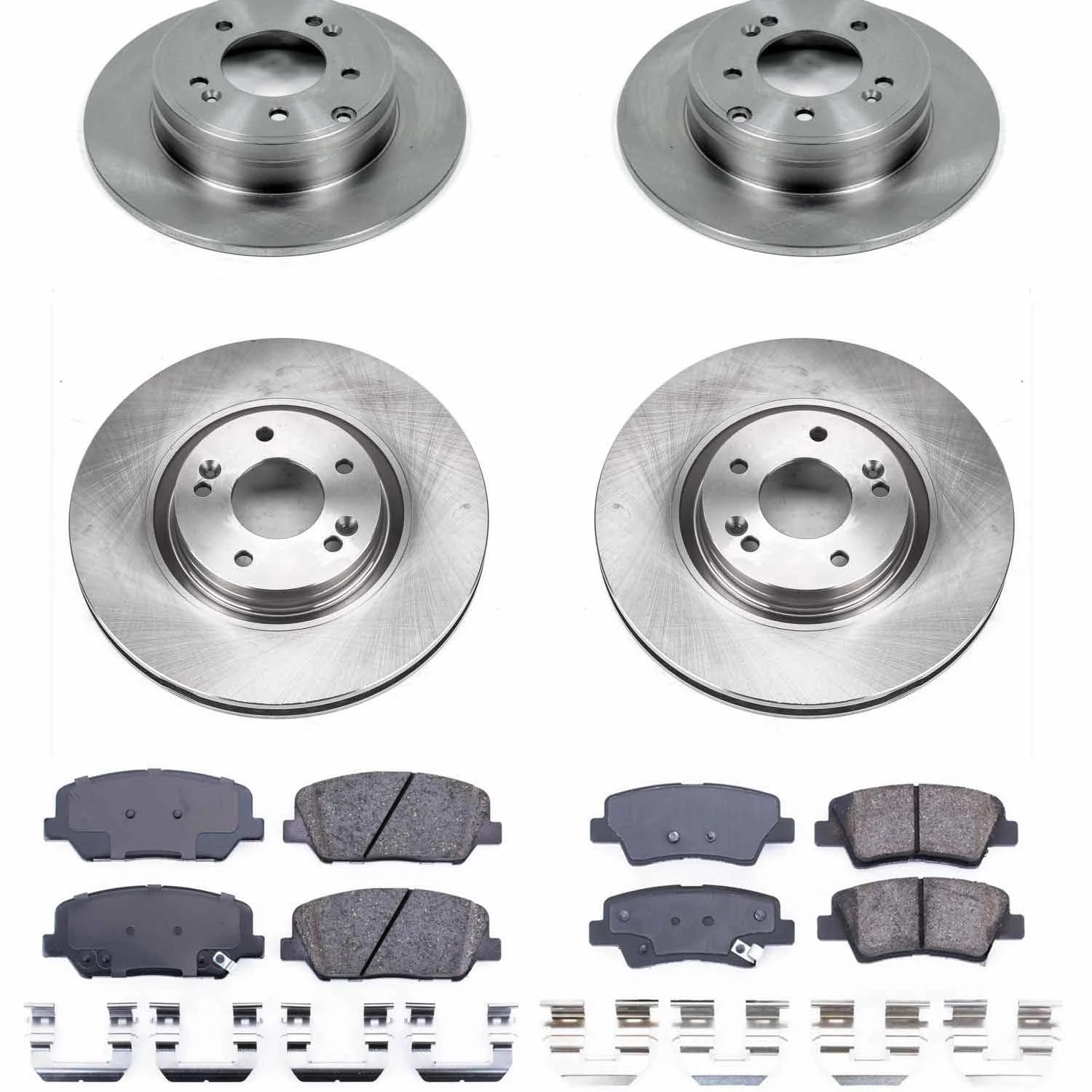 PowerStop Front and Rear Stock Replacement Brake Pad and Rotor Kit Fits: KIA Select Models KOE6325
