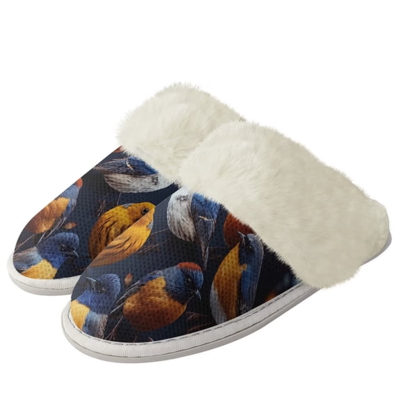 chaqlin- Small Bird Slippers for Women Indoor and Outdoor Slip on Fuzzy Slippers Lightweight Warm Cozy House Slippers Winter Plush Bedroom Shoes Size 12