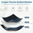 thumbnail image 4 of CJC Throw Blankets for Bed Couch, Soft Warm 3 Layers Flannel Fleece Twin Blanket for Winter Autumn, Lightweight Fuzzy Flannel Comforter (Navy, 71'' x 79''), 4 of 8