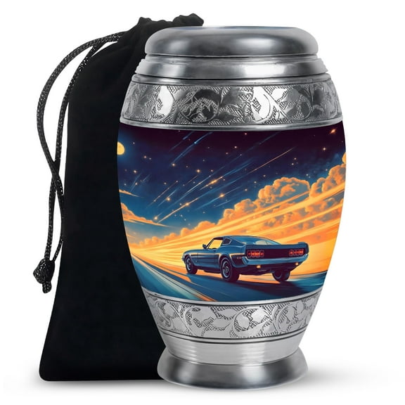 KARYLIZ Race Car Urns For Human Ashes - Funeral Urns For Human Ashes Adult Man - Large Urn For Mom & Dad - Cremation Urn For Human Ashes Adult Women - Memorial Tribute ( 10 Inch)
