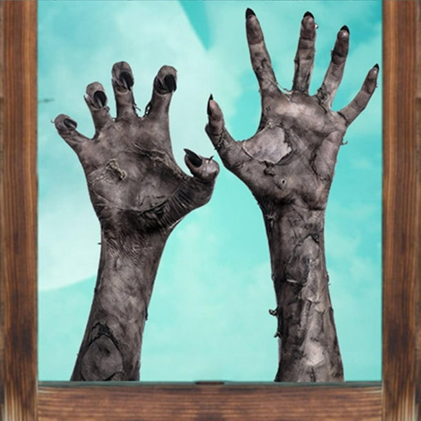 Etiqueta de la pared de Halloween Calcomanía Ventana Se aferra Papel de pared Autoadhesivo Calcomanías de terror Mano fantasma para puerta Fiesta de estiloC Baoblaze Pegatinas de pared Calcomanías