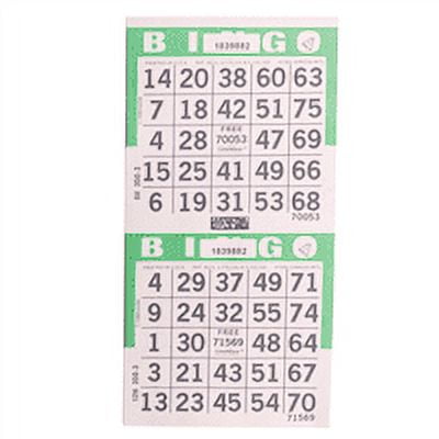 American Games Bingo Paper Game Cards - 2 cards - Green - 750 sheets per pack, Made in USA