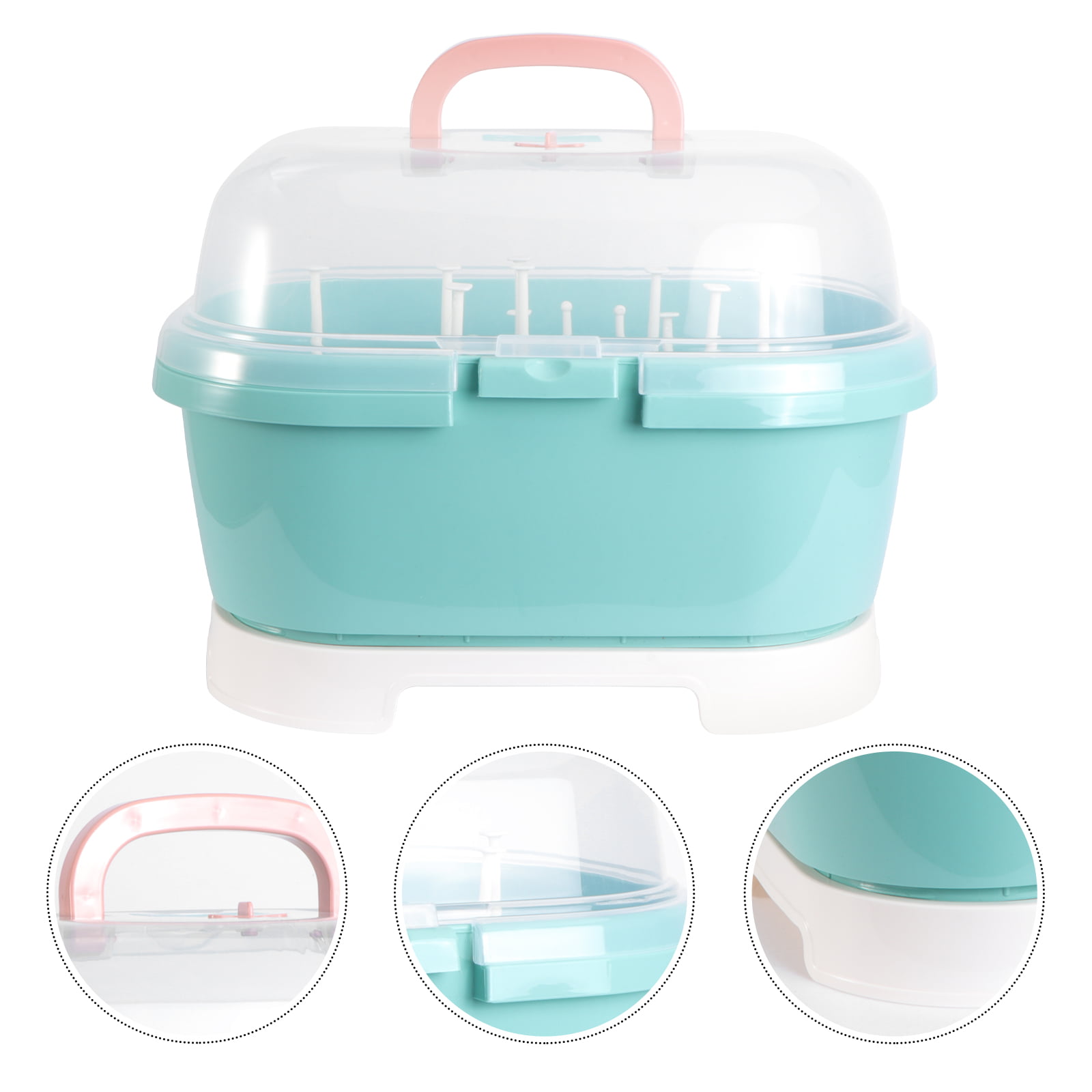 Agyvvt Baby Bottle Drying Rack with Anti-Dust Cover Portable Nursing Bottle  Storage Box Dinnerware Organizer for Home Kitchen Use