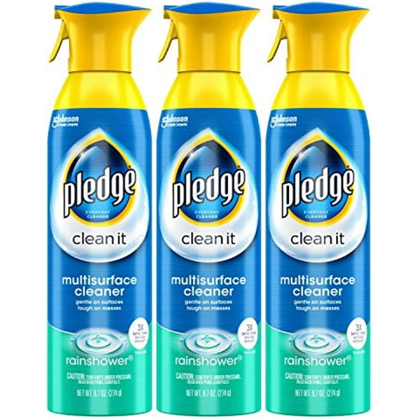 Pledge MultiSurface Cleaner Aerosol Spray, Works On Glass Leather