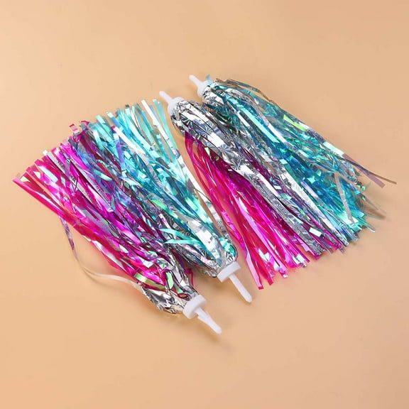 Milisten 4Pcs Pink Tassel Ribbon for Bike and Scooter Handlebar Streamers PVC Plastic Easy Attach Decorative