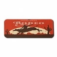 thumbnail image 1 of Vintage Computer Mouse Pad, Rodeo Cowboy Riding Bull Wooden Old Sign Western Style Wilderness at Sunset Image, Rectangle Non-Slip Rubber Mousepad Large, 31" x 12", Orange Brown, by Ambesonne, 1 of 2