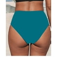 thumbnail image 3 of Charmo Women's Solid Bikini Bottoms Tummy Control High Waisted Tankini Swim Shorts, 3 of 3