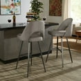 thumbnail image 2 of Weston Home Krista Metal Swivel 29" Bar Stools, Set of 2, Dark Grey, 2 of 8