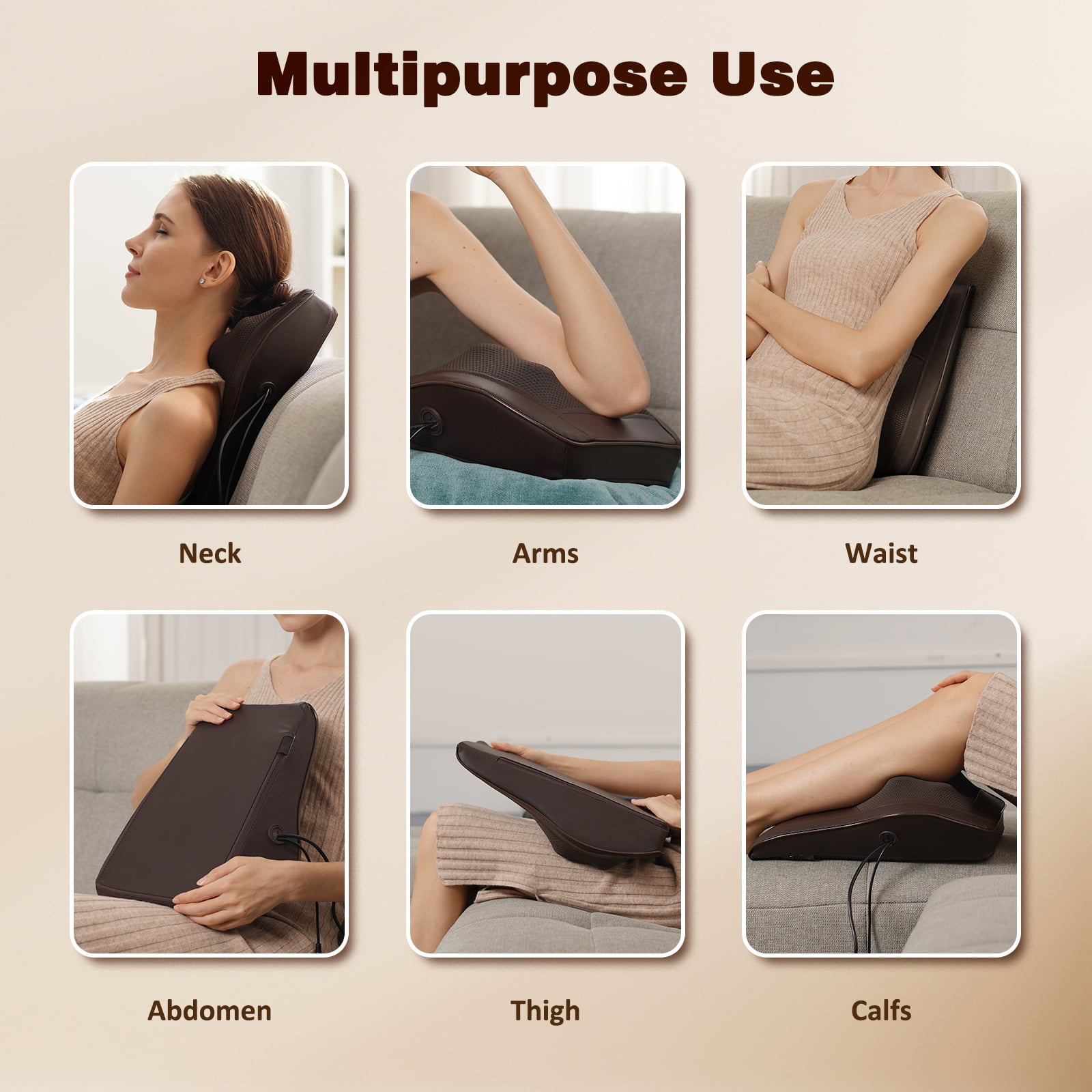 Shiatsu Neck Massager with Heat and Deep Tissue 3D-Kneading-Black – ZEBRA  MASSAGE CHAIRS