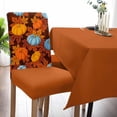 thumbnail image 5 of Fall Thanksgiving Chair Covers Set of 6,Blue Orange Pumpkin Dining Room Chair Cover,Autumn Maple Leaves Removable Washable Kitchen Chair Covers Chair Slipcover Protector for Party Holiday Decor, 5 of 7