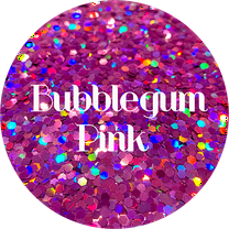 Glitter Heart Co. Glitter - High Quality Polyester Glitter -Bubblegum Pink - Holographic Pink Chunky – 2 oz Bottle