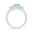 thumbnail image 2 of Angara Natural 1.5 Ct. Aquamarine with Diamond Classic Ring in 14K White Gold for Women (Ring Size: 11.5), 2 of 10