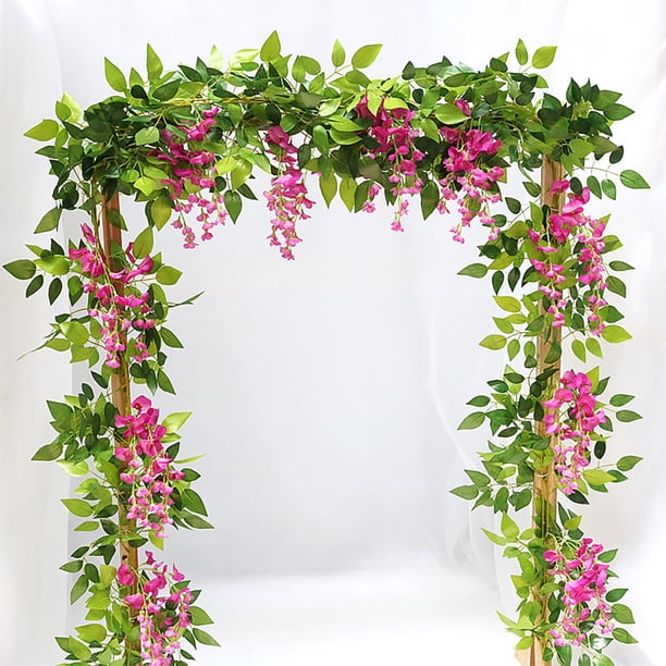 Flores de glicina de simulación Fiudx 4 piezas para decoración del hogar