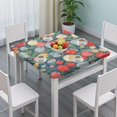 thumbnail image 3 of Pioneer Flower Floral Print Pattern Square Fitted Tablecloth with Elastic Edge,Square Table Cover,Washable Elastic Table Cover for Home Kitchen Party Decor 36"x36", 3 of 6