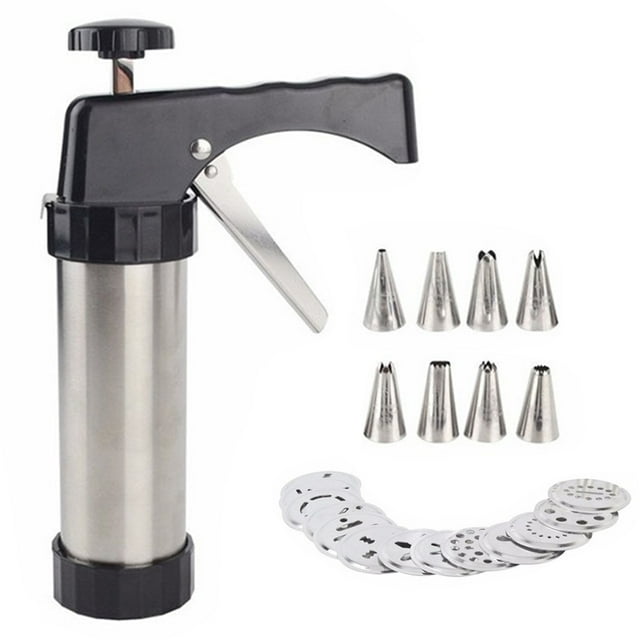 Biscuit Press Kit Stainless Steel Biscuit Press Set Biscuit Press Tool Cake Press Baking Tools Press Kit Stainless Steel Biscuit Press Set With 13 Discs And 7 Icing Tips
