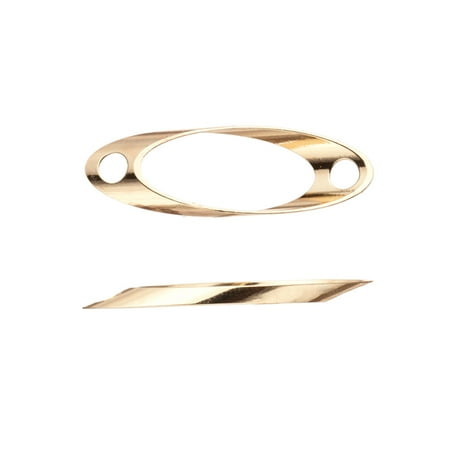 Large Hole Tube Bead - 10pcs Bead Frame, Large Hole Sloped Oval 16K Gold-Finished Brass 31.5x10mm, Fits Up To 8.5x18mm Beads