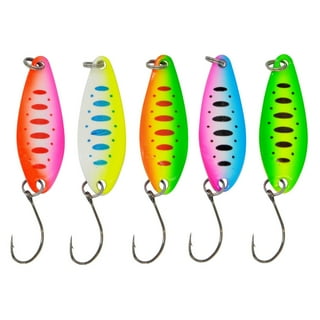 Fishing Spoon Lure Set, Hard Baits Tackle Single Hook Metal Fishing Lures  Spoon for Trout Char Bass Perch Tackle Box 