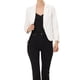 thumbnail image 1 of BLAZER CHIC para Mujeres, Abierto al Frente, Ideal para el Trabajo, Chaqueta de Traje Corta de Verano, Blanca, Talla 2XL, 1 of 6