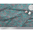 thumbnail image 3 of Soimoi Green Japan Crepe Satin Fabric Red Berries Fruits Print Sewing Fabric Yard 42 Inch Wide, 3 of 3