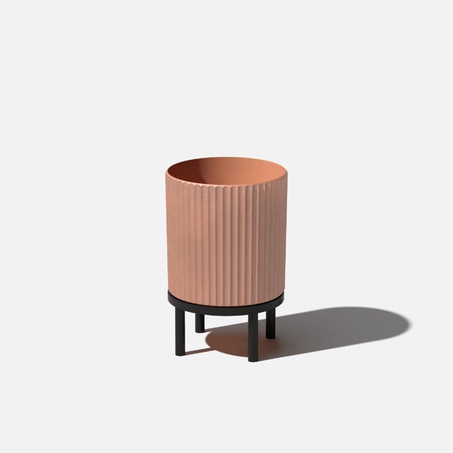 Veradek Demi Series Raised 12" Plastic-Stone Planter - (Terracotta/Black, 1 Pack)