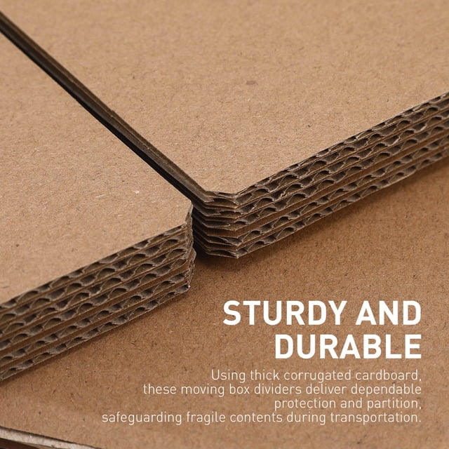HONMEET 1Set Cardboard Dividers for Boxes Sturdy Beige Corrugated Inserts for Moving and Shipping