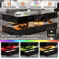thumbnail image 2 of Lumiinofami High Glossy Coffee Table with Storage, Modern Center Tables with LED Lighting and Charging Station for Living Room, Black, 2 of 10