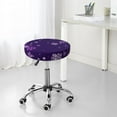 thumbnail image 7 of Picia Crystal Purple Snowflake Pattern Round Stool Covers Comfy Seat Covers Stretch Removable Washable Chair Slipcover Round Bar Chair Cushion Cover-14 inch, 7 of 7