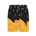 thumbnail image 4 of Babcutegg Ice Cream Printed Sea-Themed Shorts for Kids – Elastic Waist Summer Beach Pants with Playful Sponge Design and Breathable Fabric Black Size 9-10 Years, 4 of 5