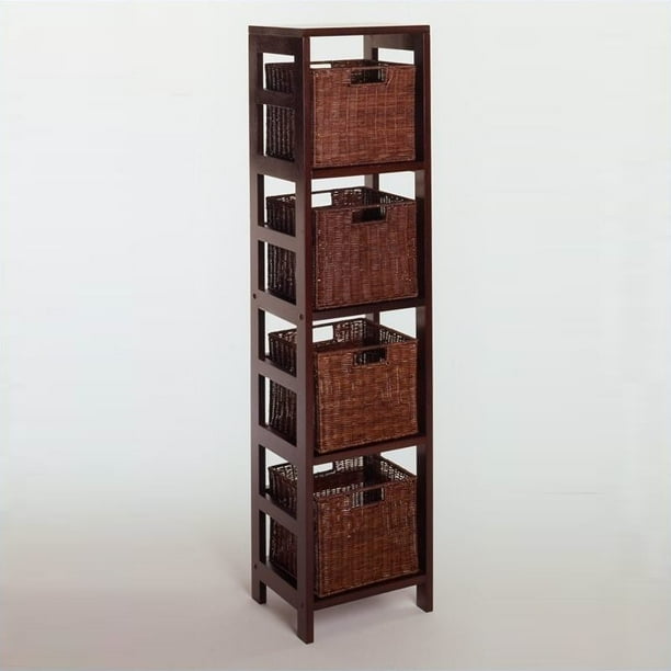 Leo 5pc Storage Shelf with Basket Set, Shelf with 4 small baskets