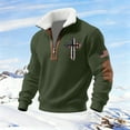 thumbnail image 2 of Christian Hoodies for Men,Quarter Zip Sweatshirt Men Cross Faith Pullover Lined Quarter Zip Stand Collar Golf Sweaters, 2 of 4